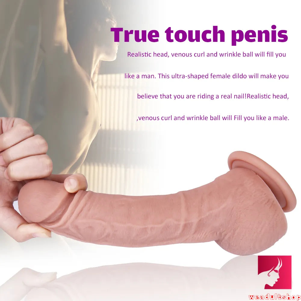 8.26in Soft Single Layer Silicone Big Dildo For Vagina Anal Massage