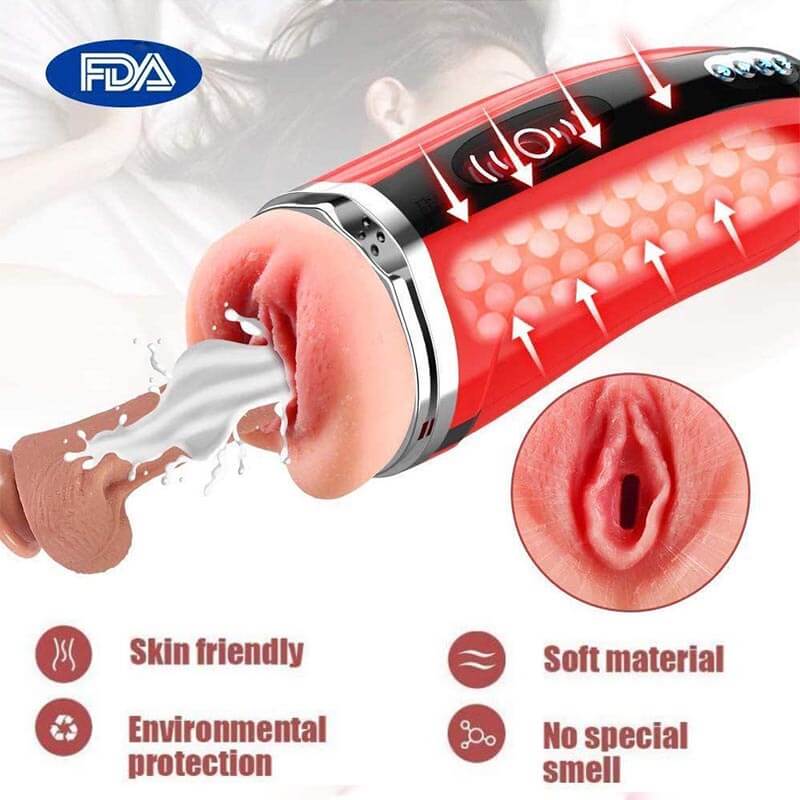 Pickup Suction Sex Toy Heating Voice Penis Stroker - Adult Toys