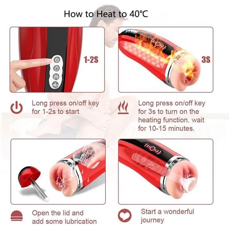 Pickup Suction Sex Toy Heating Voice Penis Stroker - Adult Toys