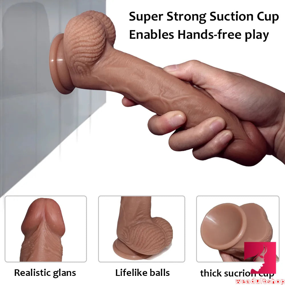 8.26in Double Layer Silicone Lifelike Dildo Adult Sex Toy