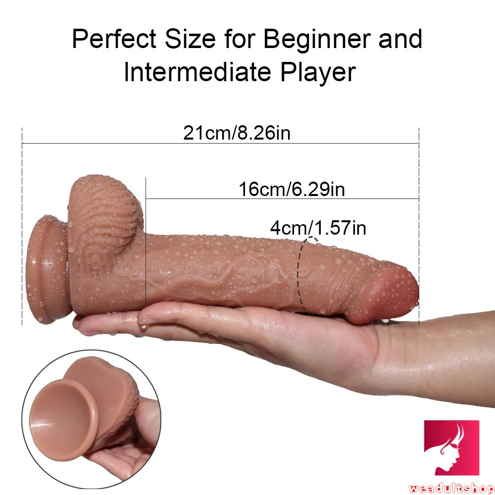 8.26in Double Layer Silicone Lifelike Dildo Adult Sex Toy
