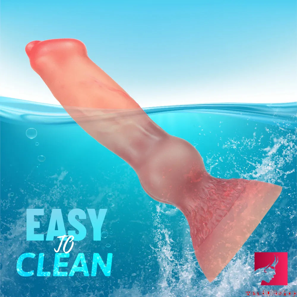 7.6in Soft Fantasy Dog Animal Penis Dildo For Anal Massaging