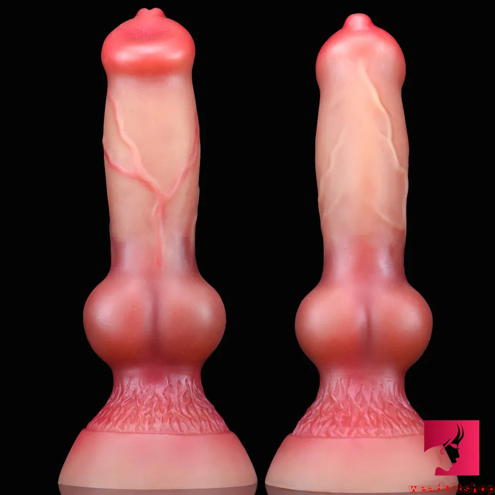 7.6in Soft Fantasy Dog Animal Penis Dildo For Anal Massaging