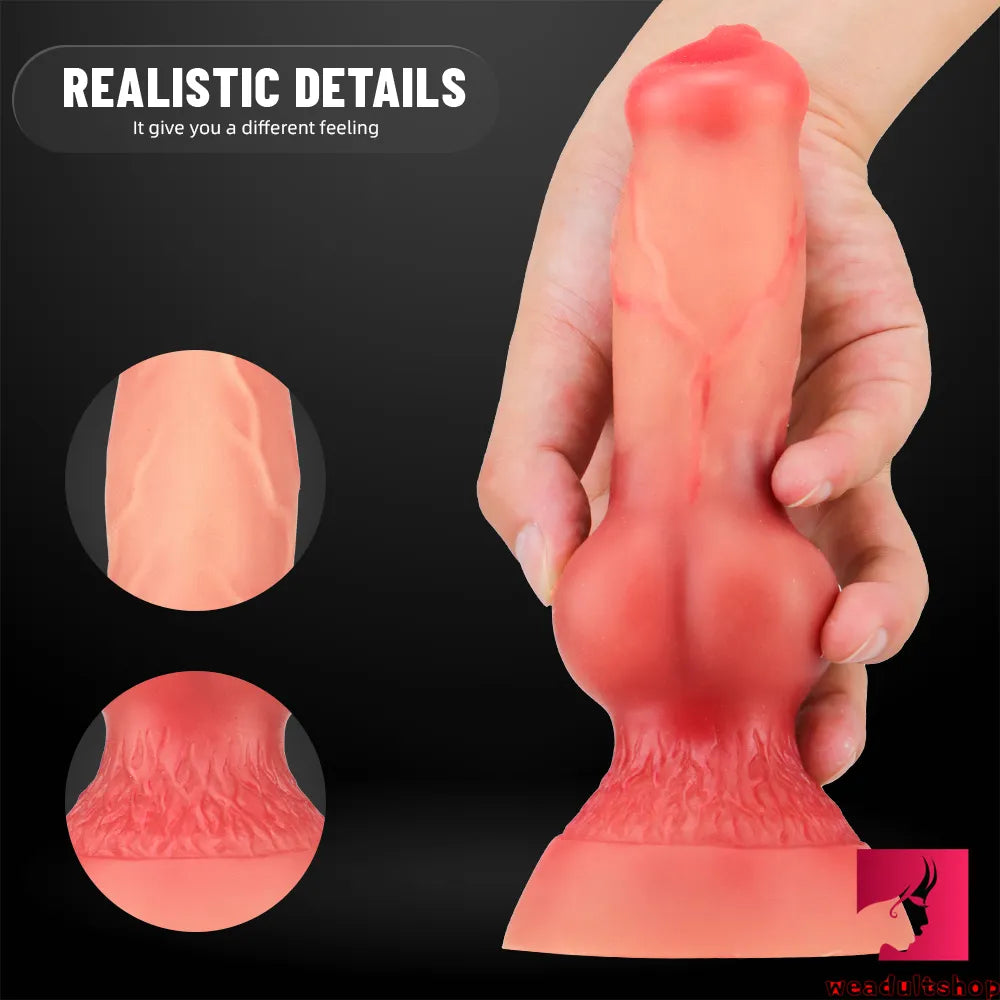 7.6in Soft Fantasy Dog Animal Penis Dildo For Anal Massaging