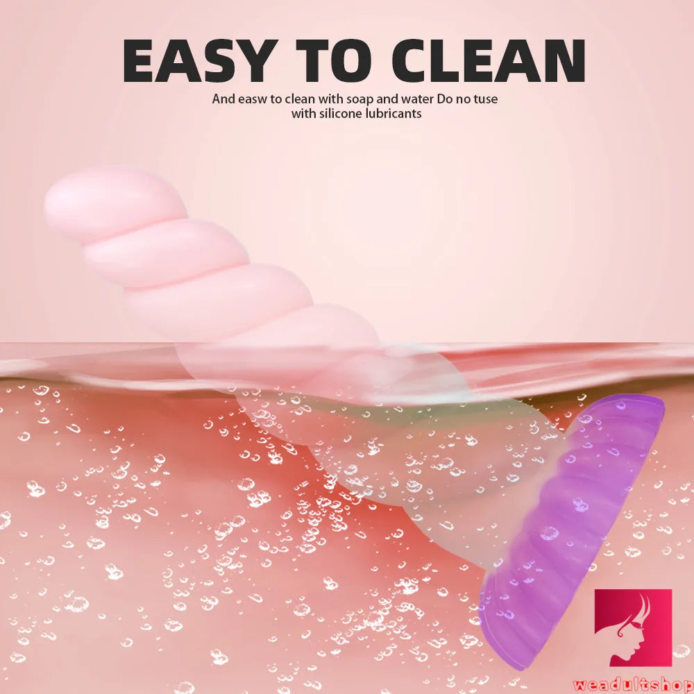 8.07in Fantasy Spiral Flexible Butt Plug Dildo For Women Orgasm