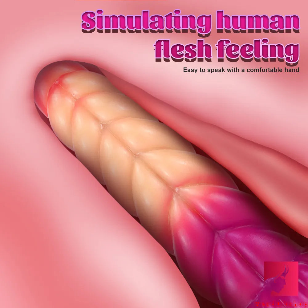 8.07in Ombre Spiral Dildo With Pink Tender Glans For Fucking