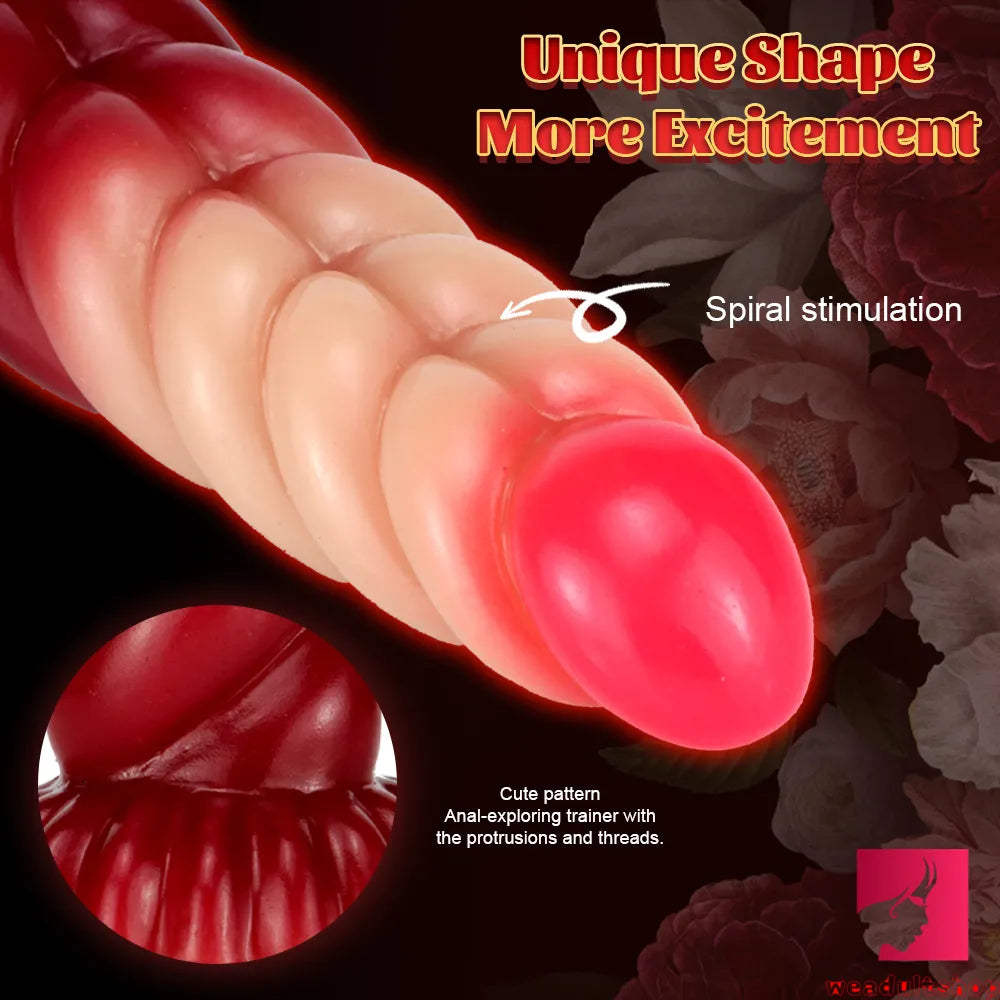 8.07in Ombre Spiral Dildo With Pink Tender Glans For Fucking