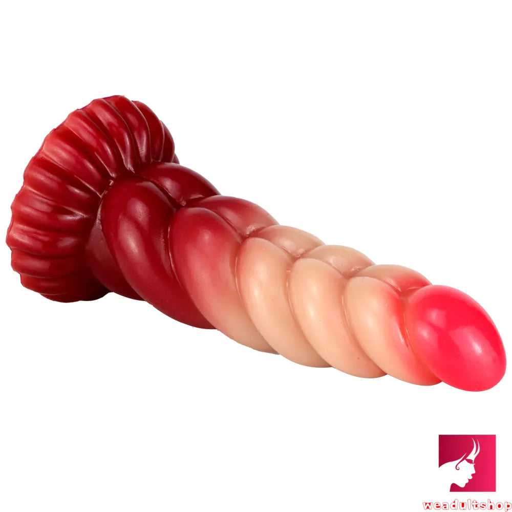 8.07in Ombre Spiral Dildo With Pink Tender Glans For Fucking