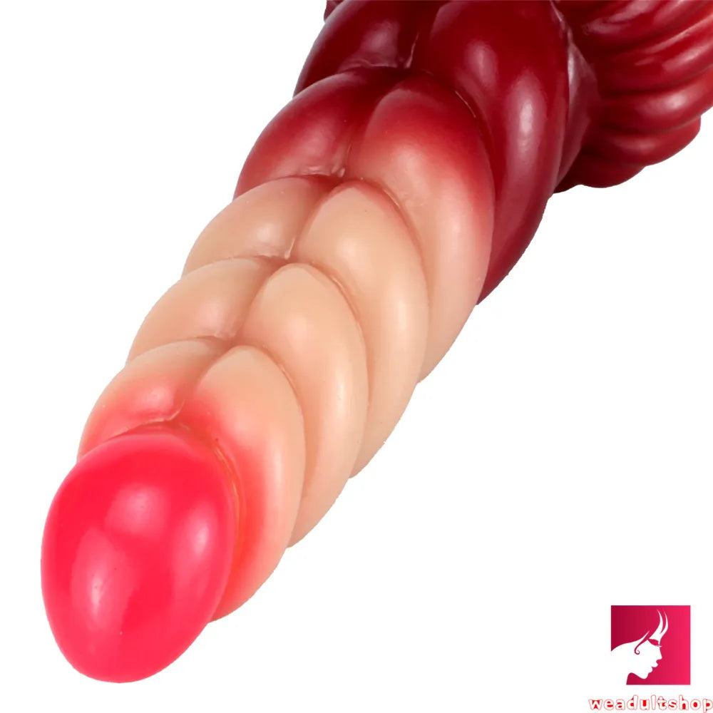 8.07in Ombre Spiral Dildo With Pink Tender Glans For Fucking