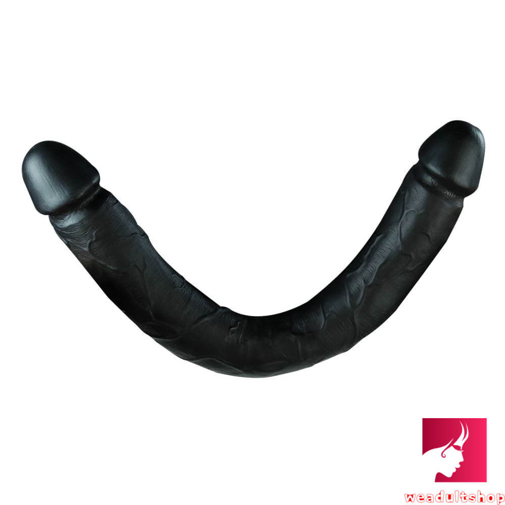 18.11in Long Skinny Dildo Smooth Double Soft Silicone Kiss Sex Toy weadultshop