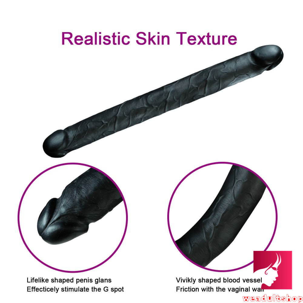 18.11in Long Skinny Dildo Smooth Double Soft Silicone Kiss Sex Toy weadultshop