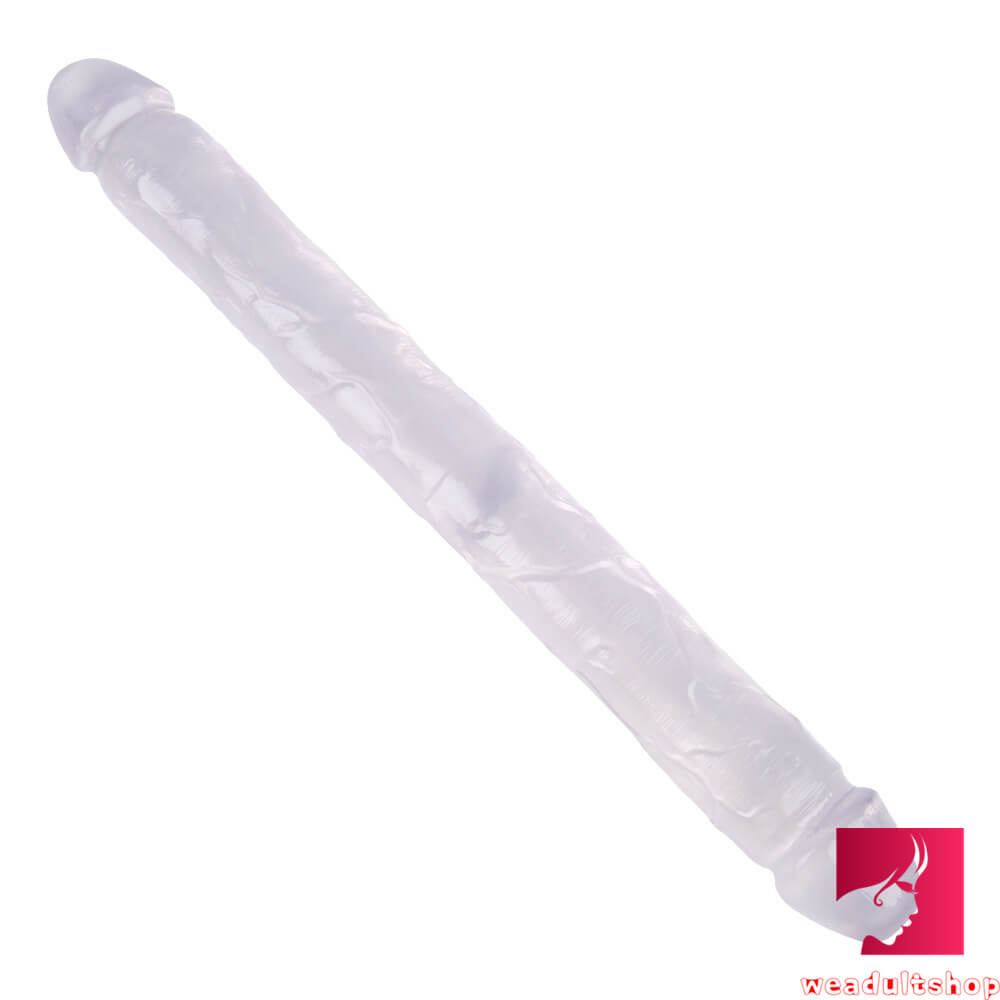 18.11in Long Skinny Dildo Smooth Double Soft Silicone Kiss Sex Toy weadultshop