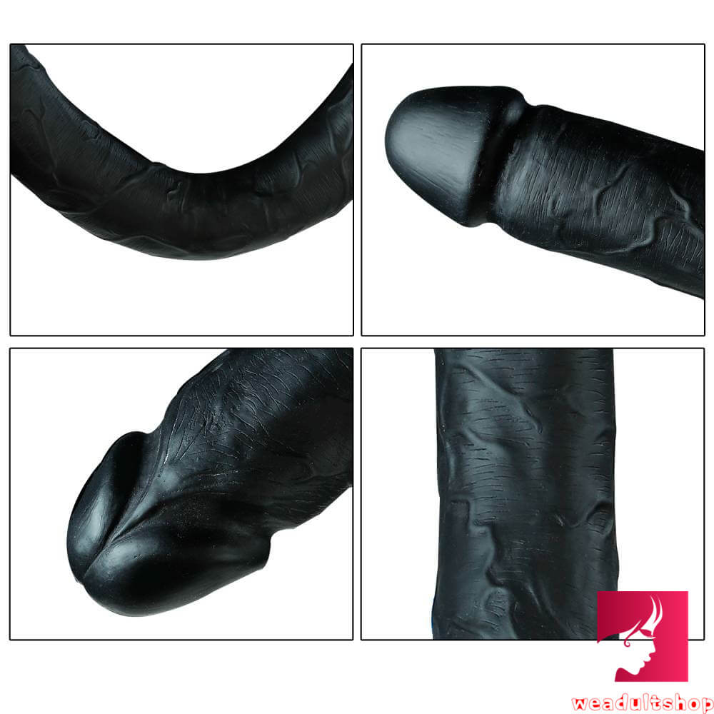 18.11in Long Skinny Dildo Smooth Double Soft Silicone Kiss Sex Toy weadultshop