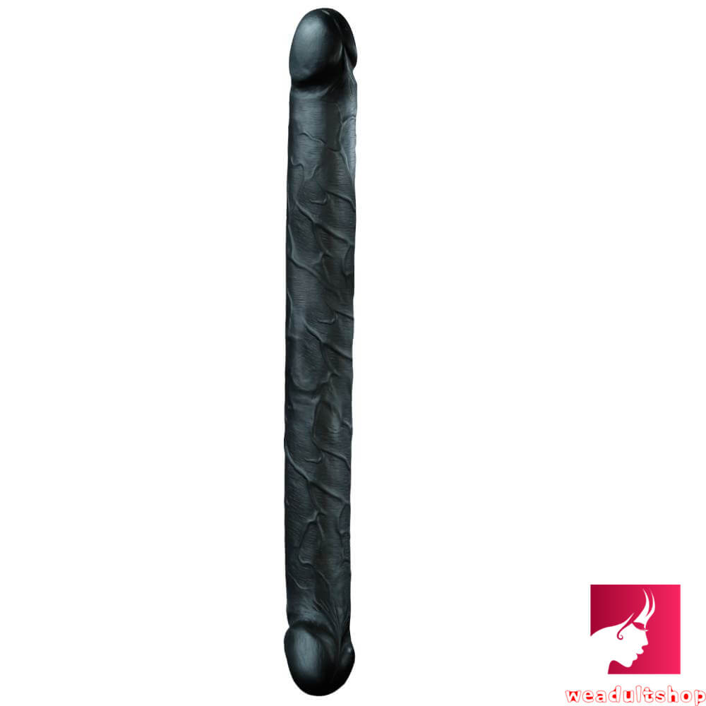 18.11in Long Skinny Dildo Smooth Double Soft Silicone Kiss Sex Toy weadultshop