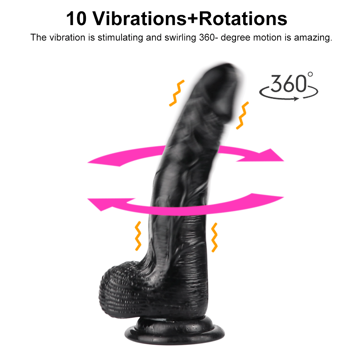 Dildo Ball With Suction Realistic 360° Rotation Dildo Stimulator - Adult Toys