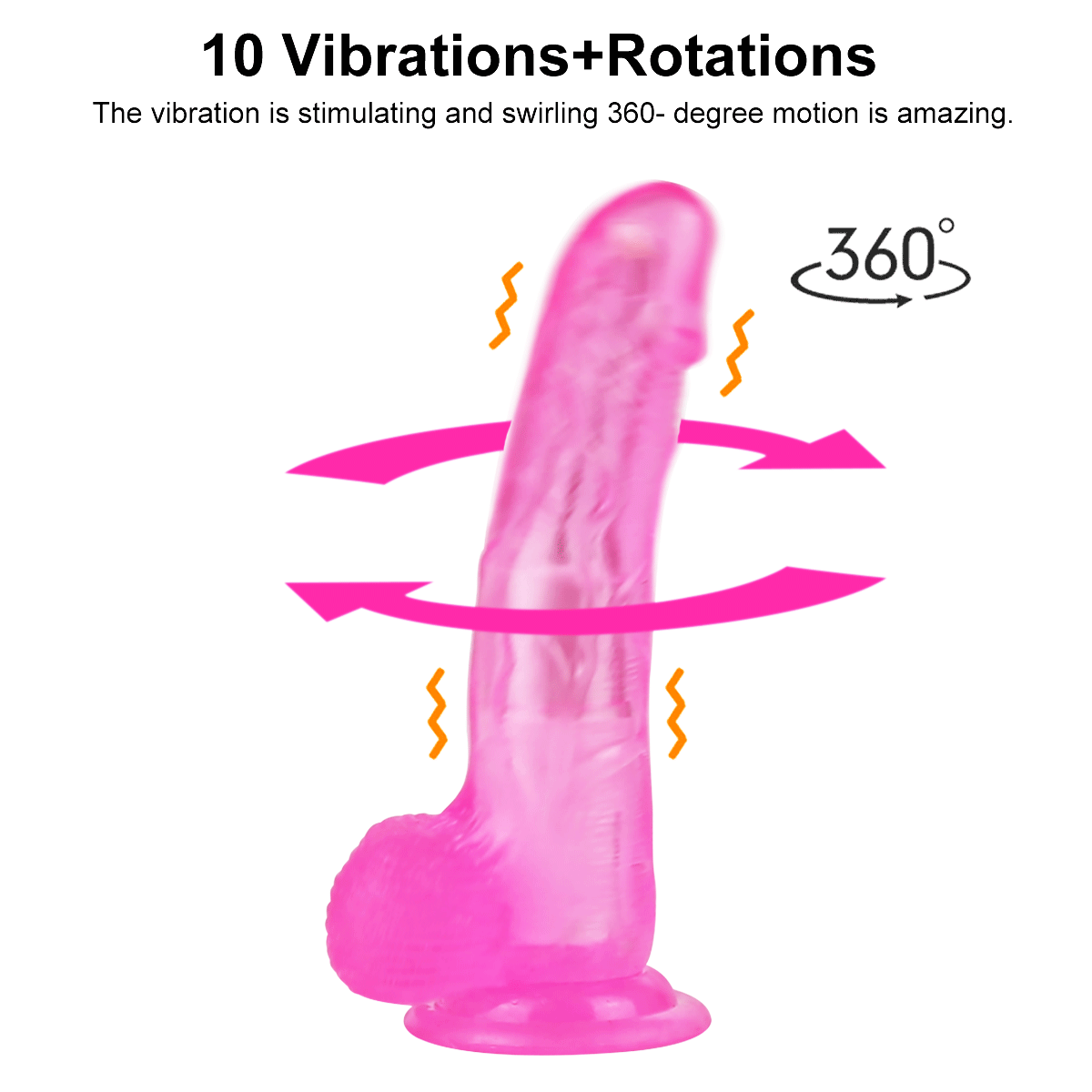 Dildo Ball With Suction Realistic 360° Rotation Dildo Stimulator - Adult Toys