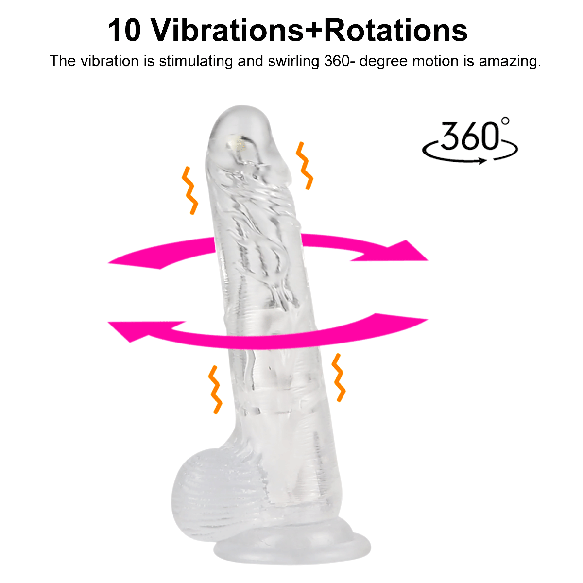 Dildo Ball With Suction Realistic 360° Rotation Dildo Stimulator - Adult Toys