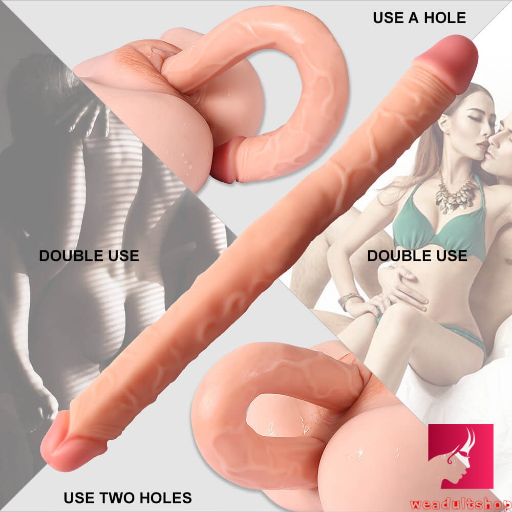 16.1in Silicone Double Dildo U Shaped Interactive Long Dildo weadultshop