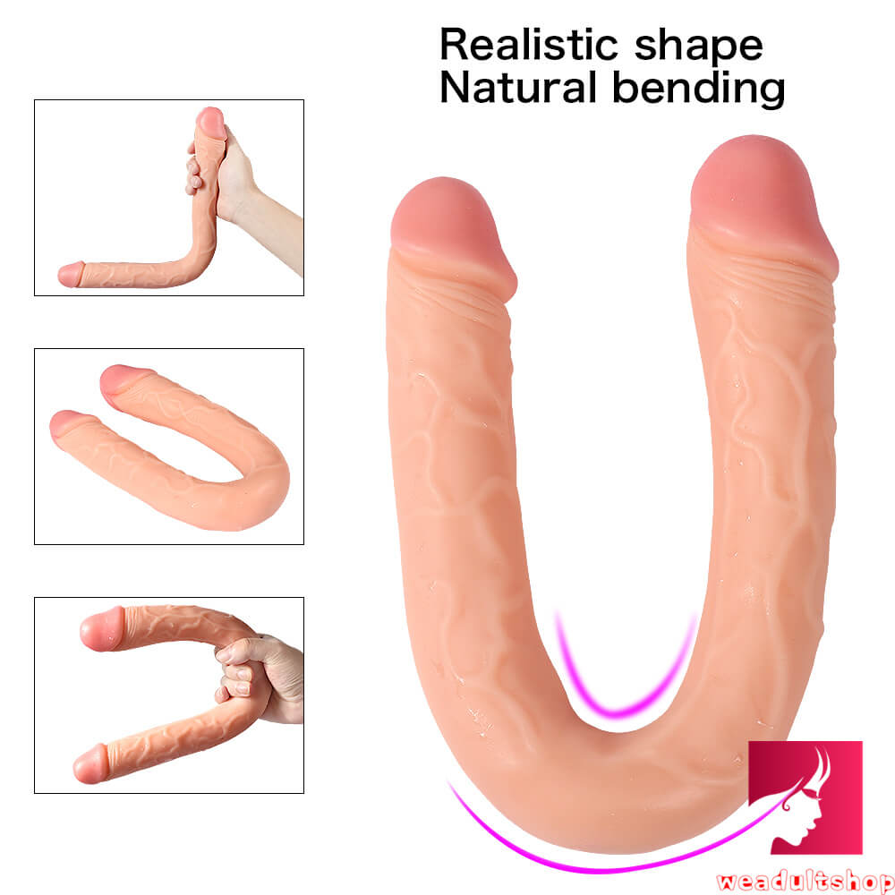 16.1in Silicone Double Dildo U Shaped Interactive Long Dildo weadultshop