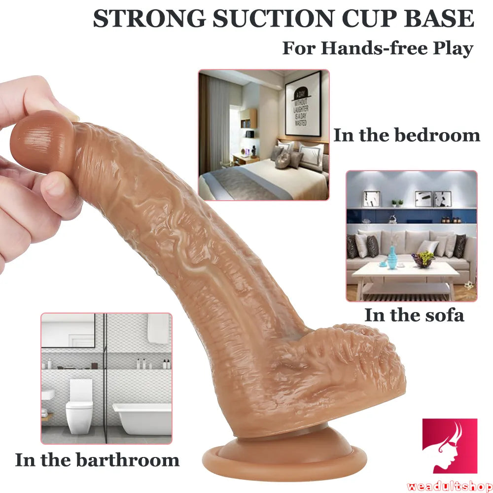 7.68in Super Skin Soft Realistic Silicone Male Artificial Penis Dildo