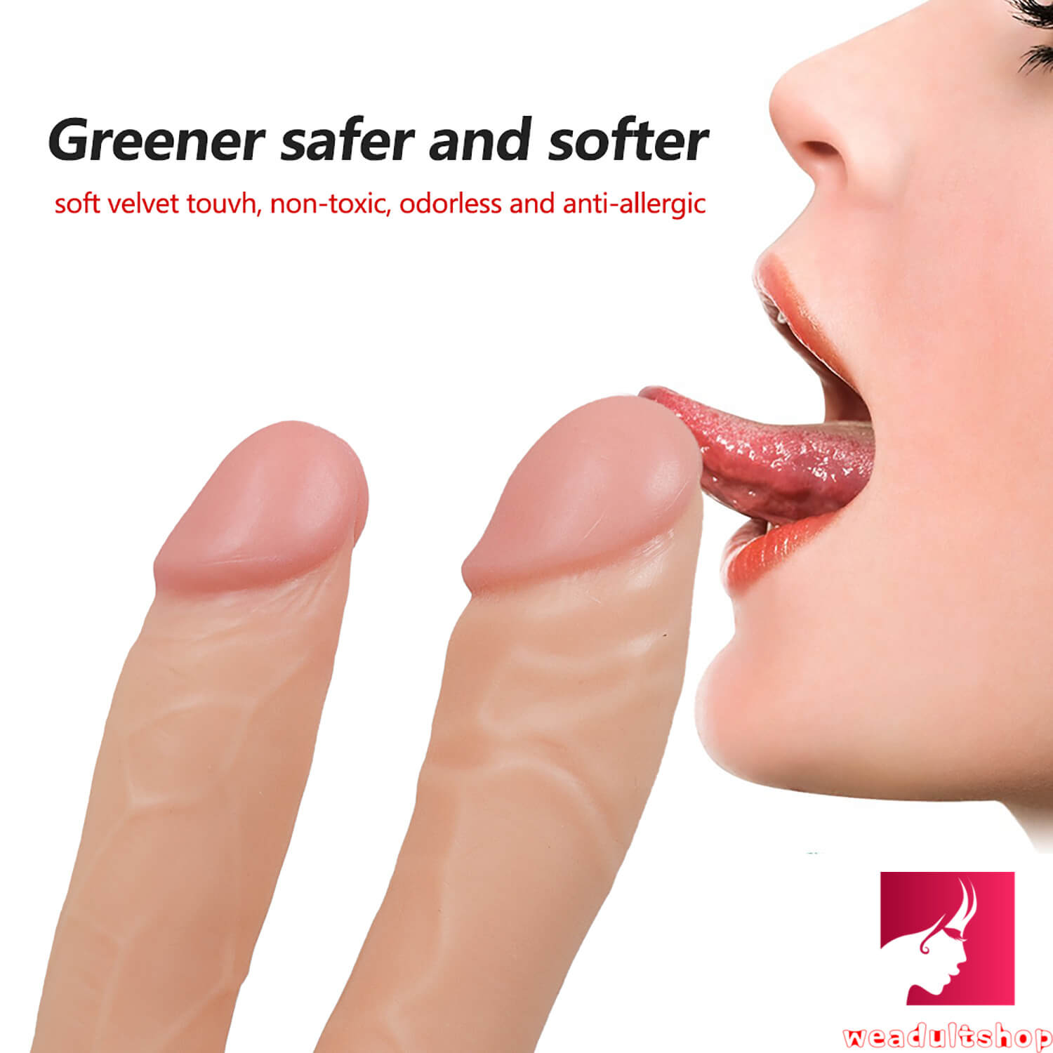 7.1in Double Headed Black Dildo With Sucker Anal Sex Toy For Women Weadultshop