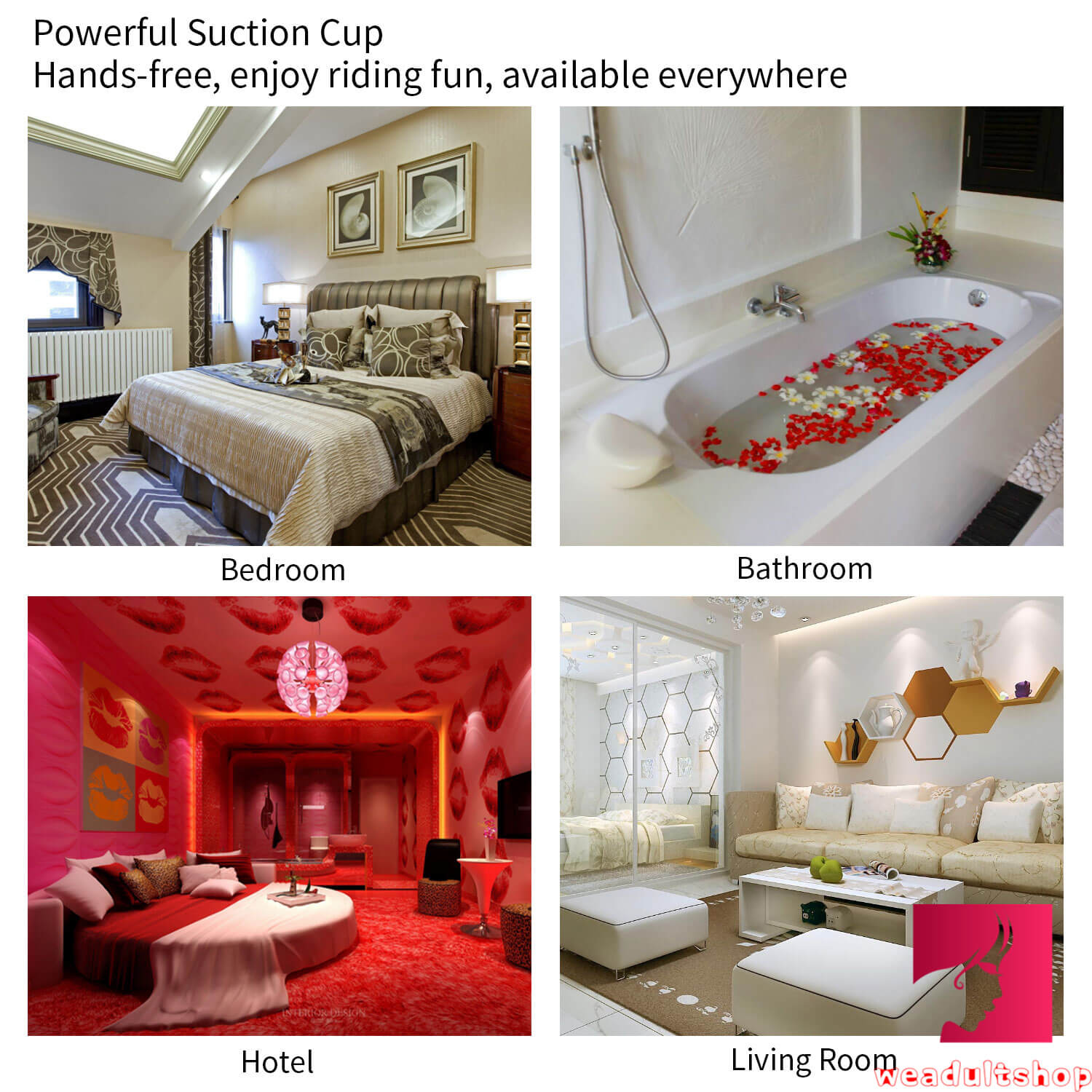 7.1in Double Headed Black Dildo With Sucker Anal Sex Toy For Women Weadultshop