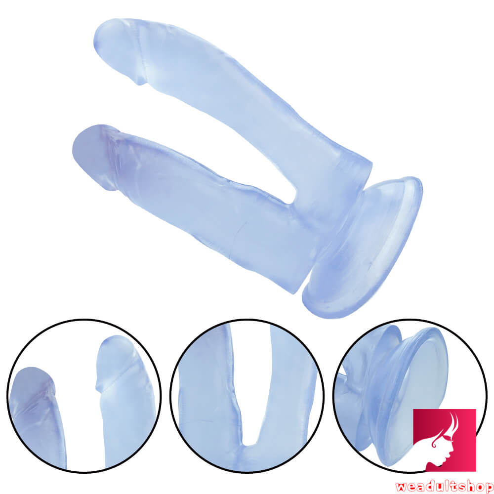 7.1in Double Headed Black Dildo With Sucker Anal Sex Toy For Women Weadultshop