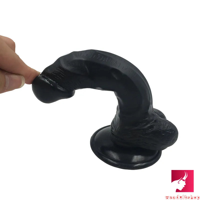 8.3in Flesh Black Vagina Dildo Strong Sucker G-Spot Masturbator