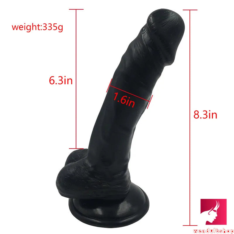 8.3in Flesh Black Vagina Dildo Strong Sucker G-Spot Masturbator