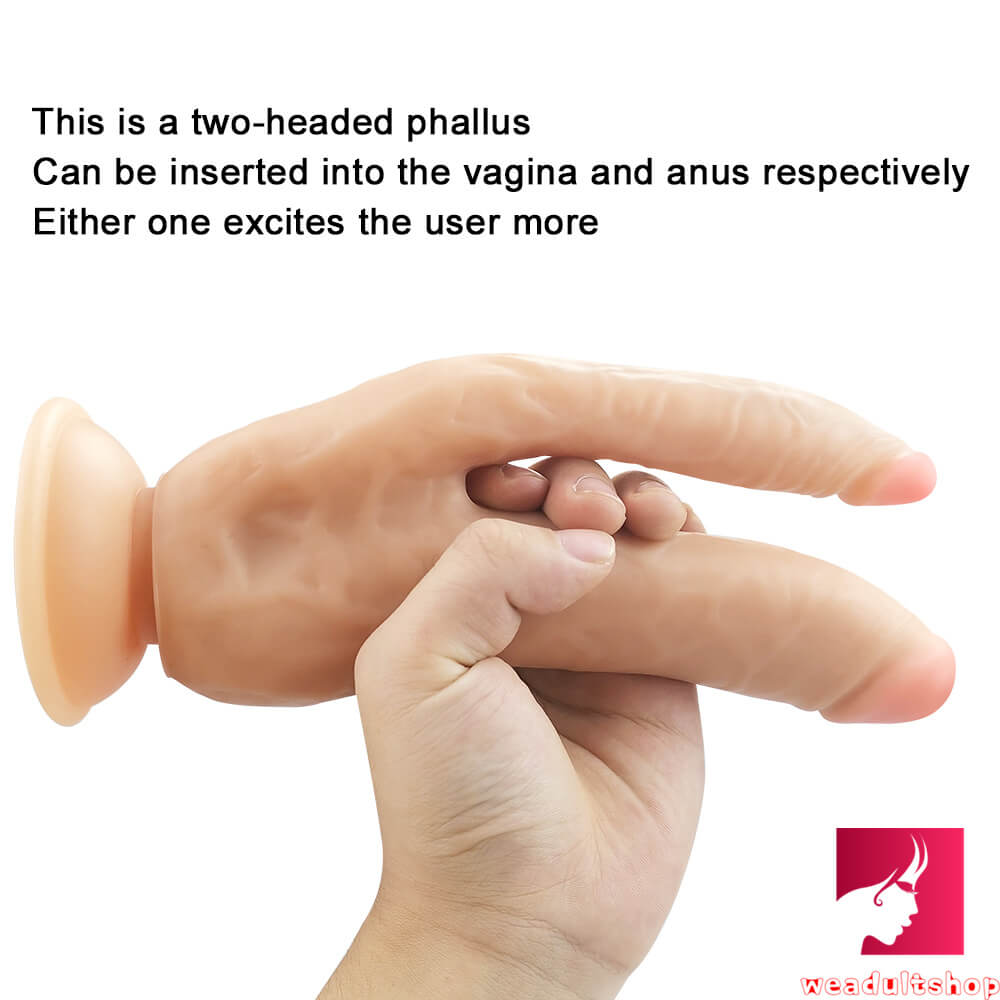 8.07in Flesh Colored Dildo Double Skeleton Dildo For Lesbian weadultshop