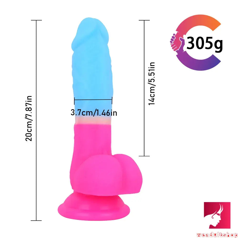 7.87in Realistic Soft Human Penis Dildo For Women Gay Lesbian