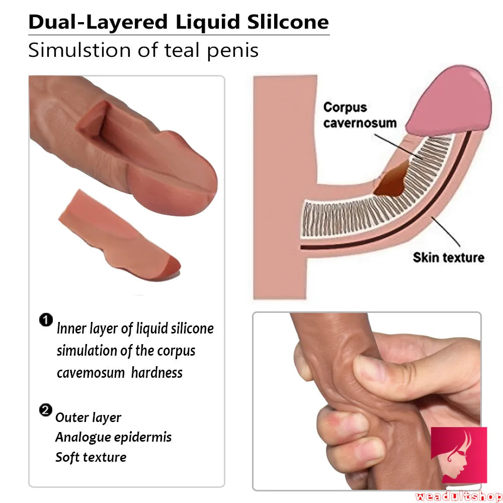 7.48in Double Layer Silicone Dildo For Women Couples Using Sex Toy