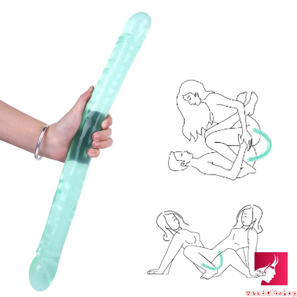 18.5in Dual Heads Real Skin Feeling Dildo For G Spot Massaging