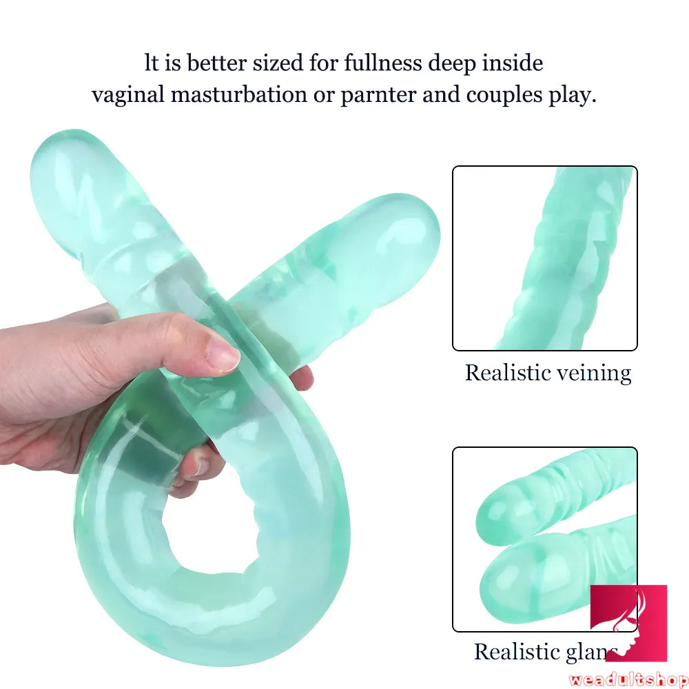 18.5in Dual Heads Real Skin Feeling Dildo For G Spot Massaging