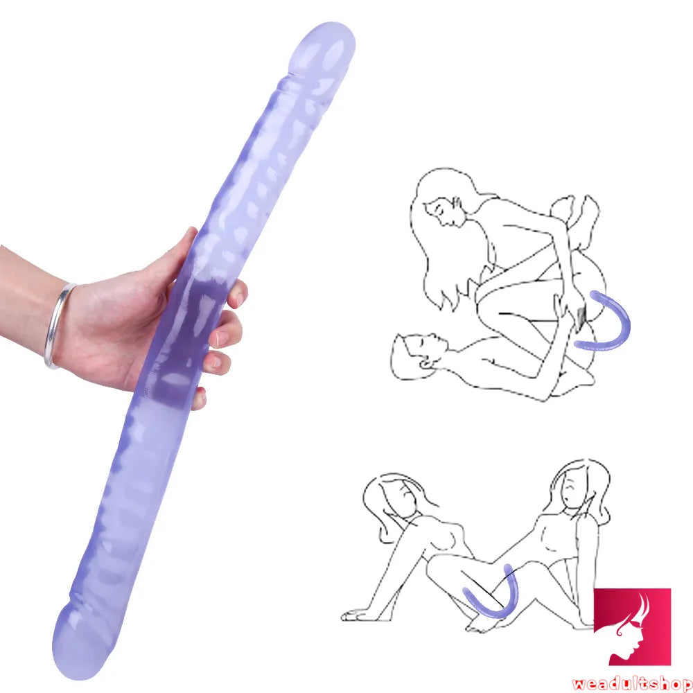 18.5in Dual Heads Real Skin Feeling Dildo For G Spot Massaging