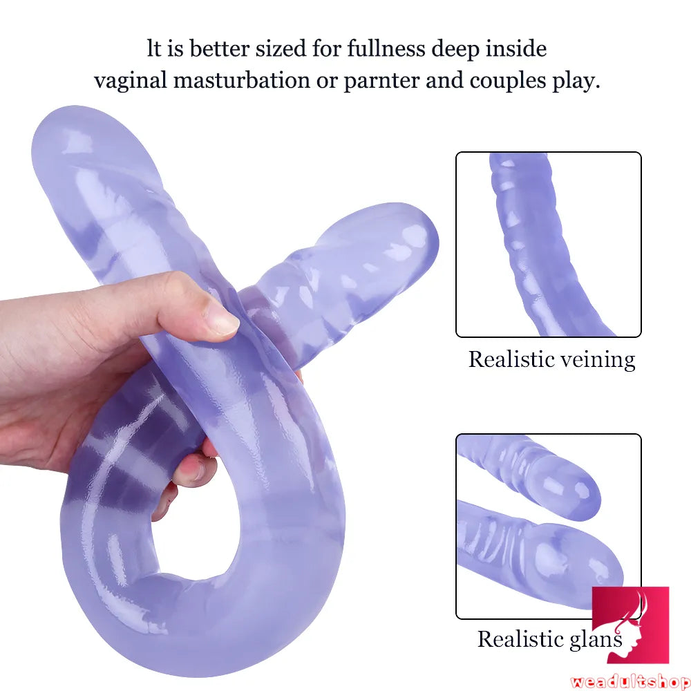 18.5in Dual Heads Real Skin Feeling Dildo For G Spot Massaging