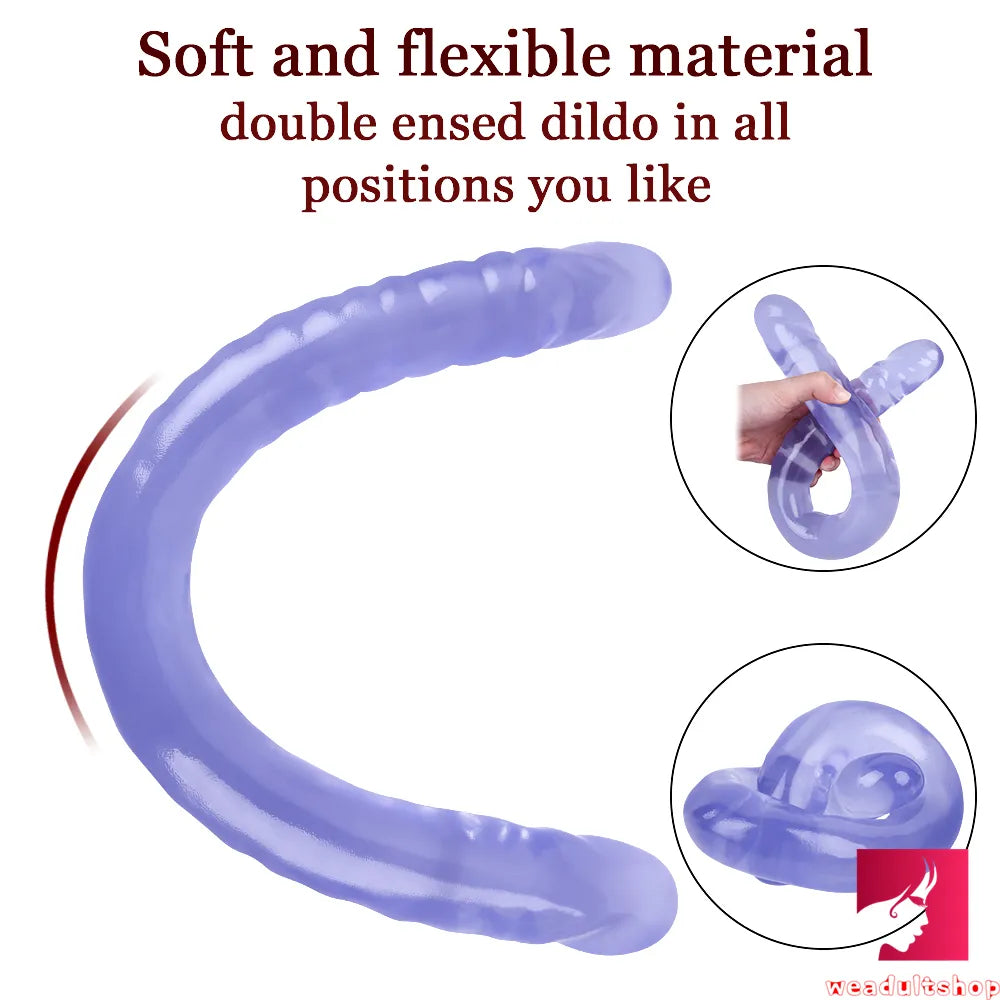 18.5in Dual Heads Real Skin Feeling Dildo For G Spot Massaging