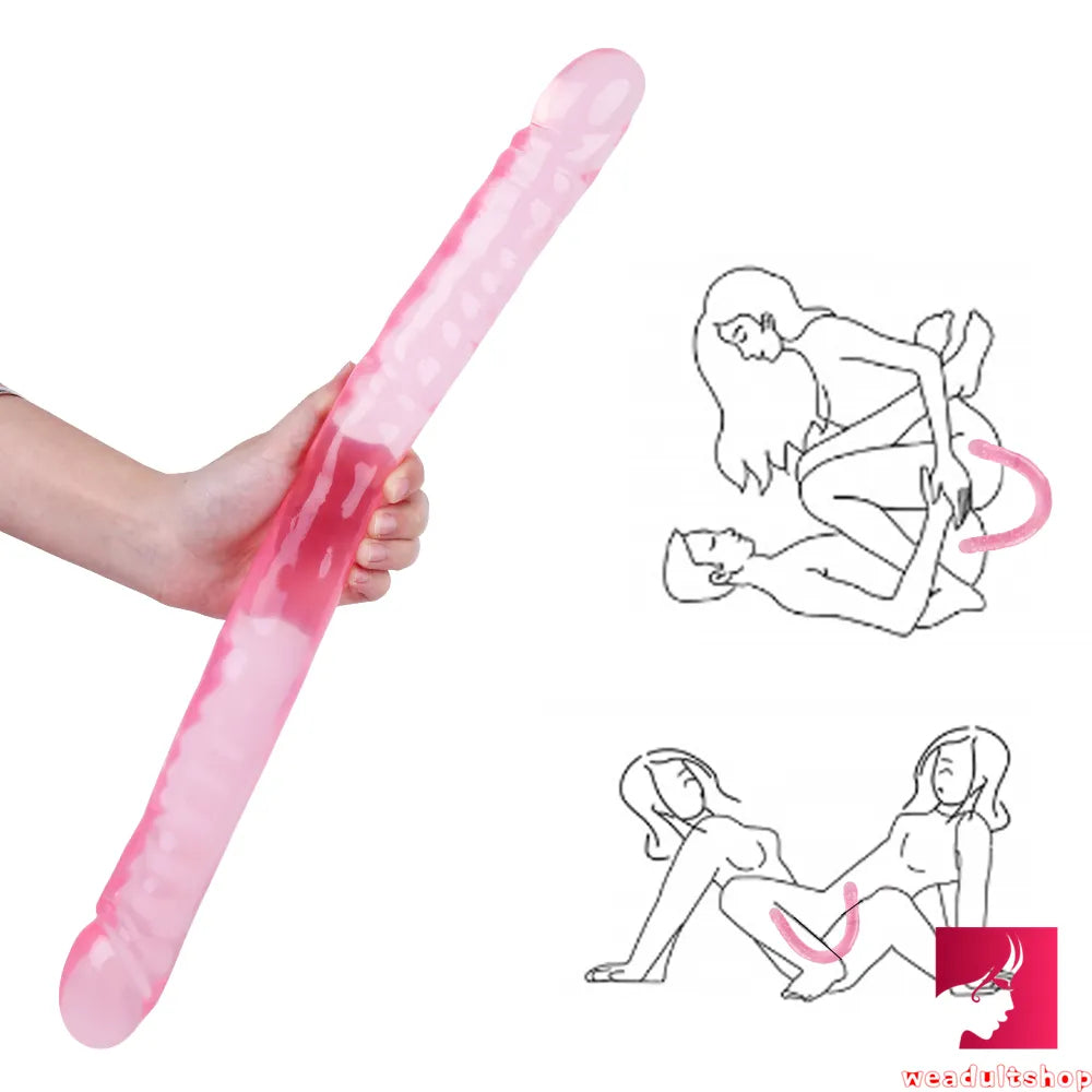 18.5in Dual Heads Real Skin Feeling Dildo For G Spot Massaging