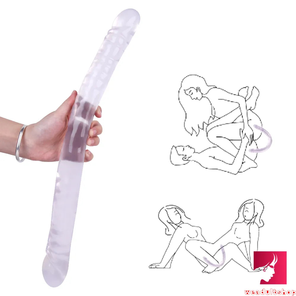 18.5in Dual Heads Real Skin Feeling Dildo For G Spot Massaging