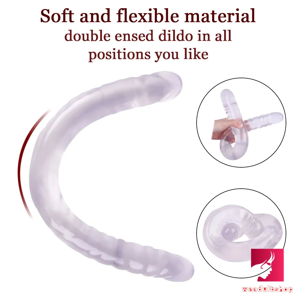 18.5in Dual Heads Real Skin Feeling Dildo For G Spot Massaging