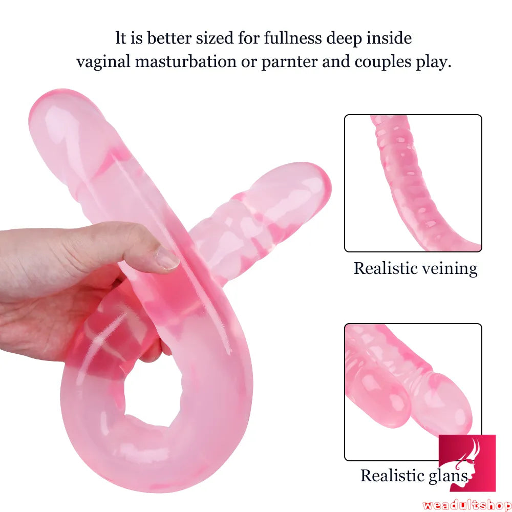 18.5in Dual Heads Real Skin Feeling Dildo For G Spot Massaging