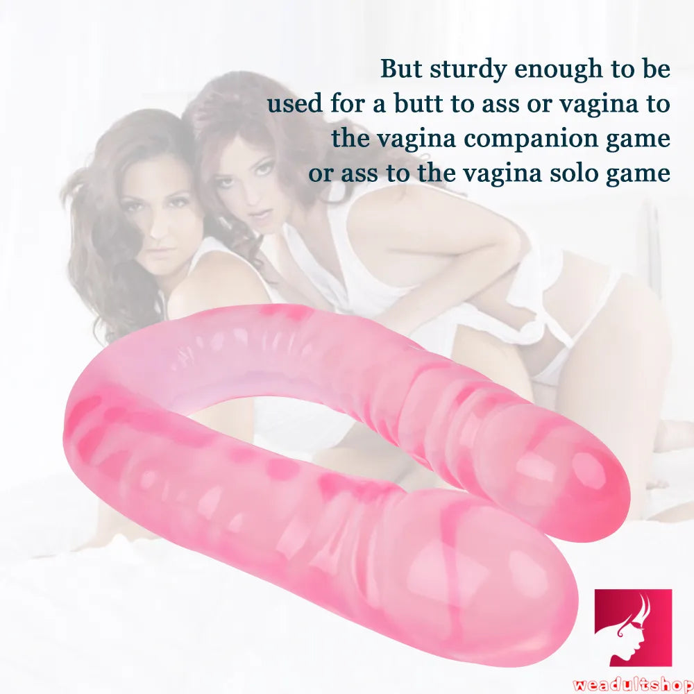 18.5in Dual Heads Real Skin Feeling Dildo For G Spot Massaging