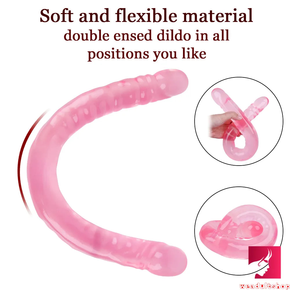 18.5in Dual Heads Real Skin Feeling Dildo For G Spot Massaging