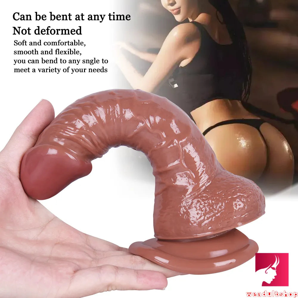 7.87in Flexible G-spot Realistic Dildo With Powerful Suction Cup
