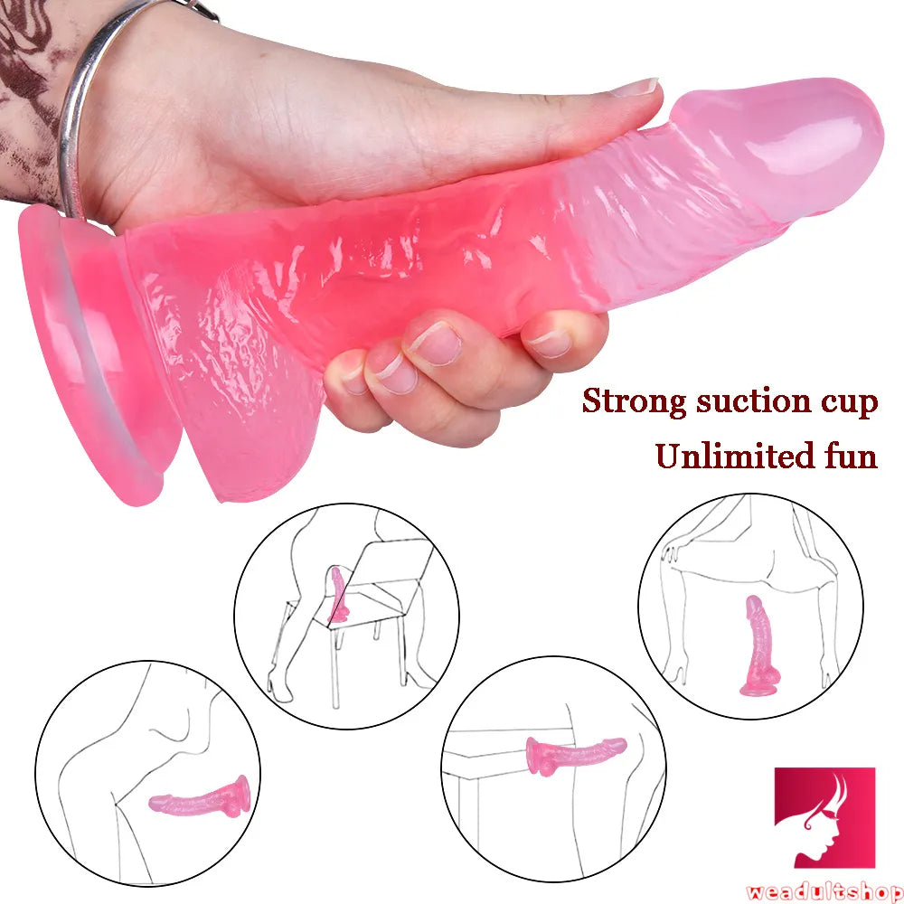7.87in Flexible G-spot Realistic Dildo With Powerful Suction Cup