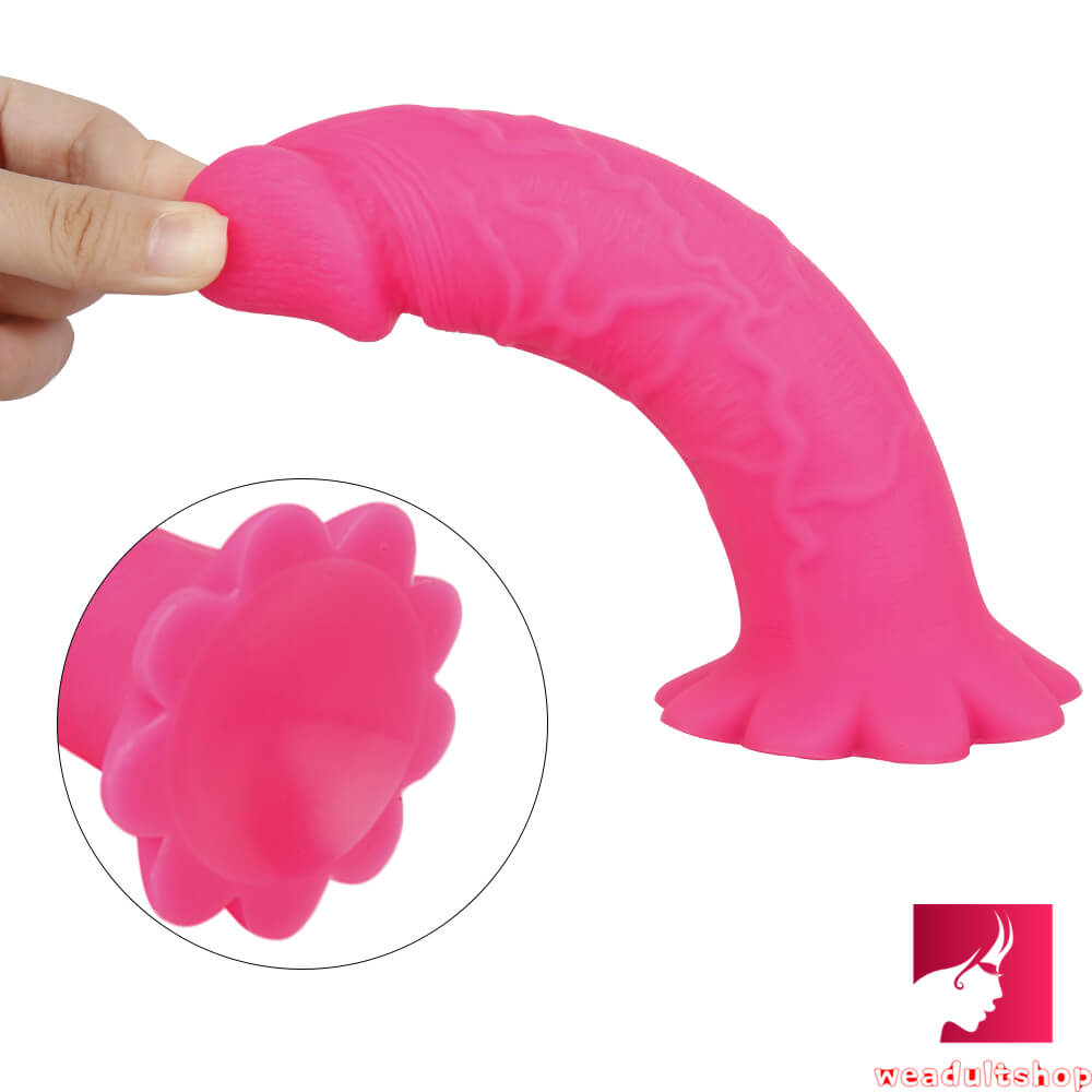 7.08in Pink Flower Sucker Base Dildo Sex Toy For Adults