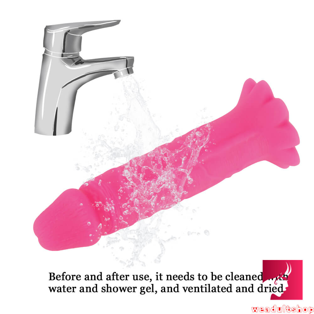 7.08in Pink Flower Sucker Base Dildo Sex Toy For Adults