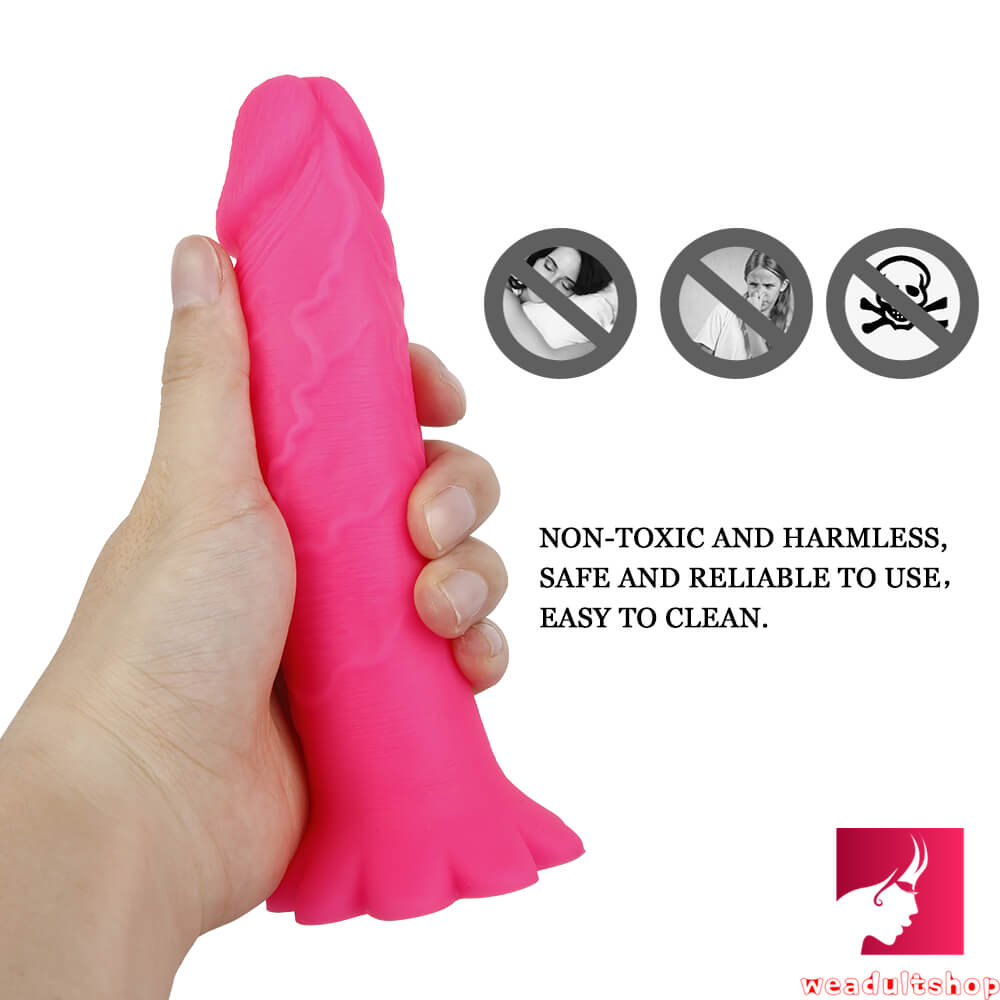 7.08in Pink Flower Sucker Base Dildo Sex Toy For Adults