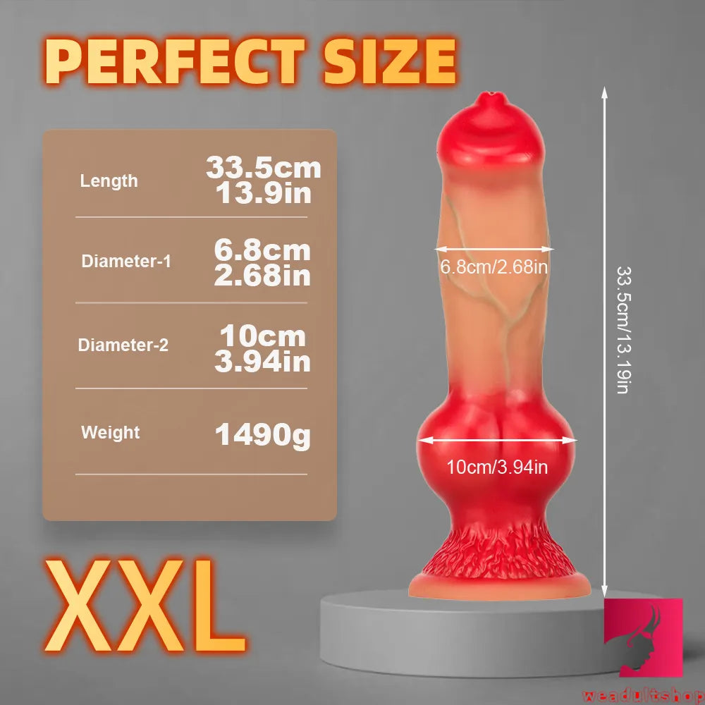 XML Ombre Premium Silicone Dog Animal Huge Thick Dildo