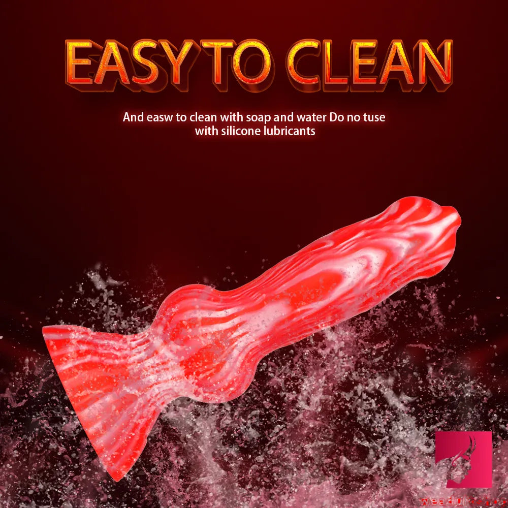 7.6in Dog Animal Odd Design Silicone Fleshly Dildo For Vagina